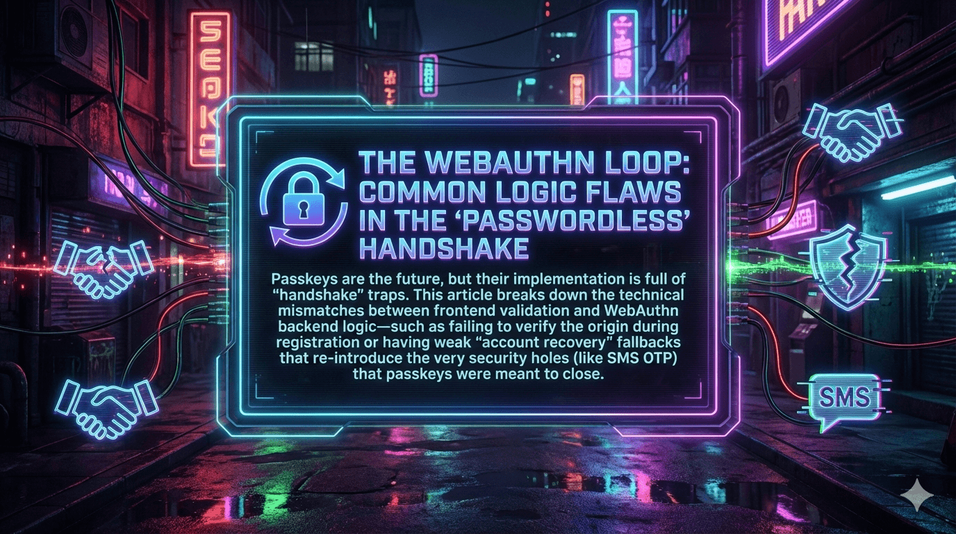 The WebAuthn Loop: Common Logic Flaws in the "Passwordless" Handshake